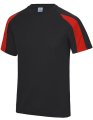 Kinder Sportshirt Contrast AWDis JC003J Zwart-Rood